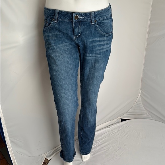 Ed Hardy Y2K multicolor skull back pocket stretch straight blue denim jeans - Picture 2 of 12